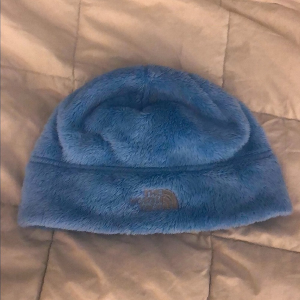 The north face kids blue winter hat